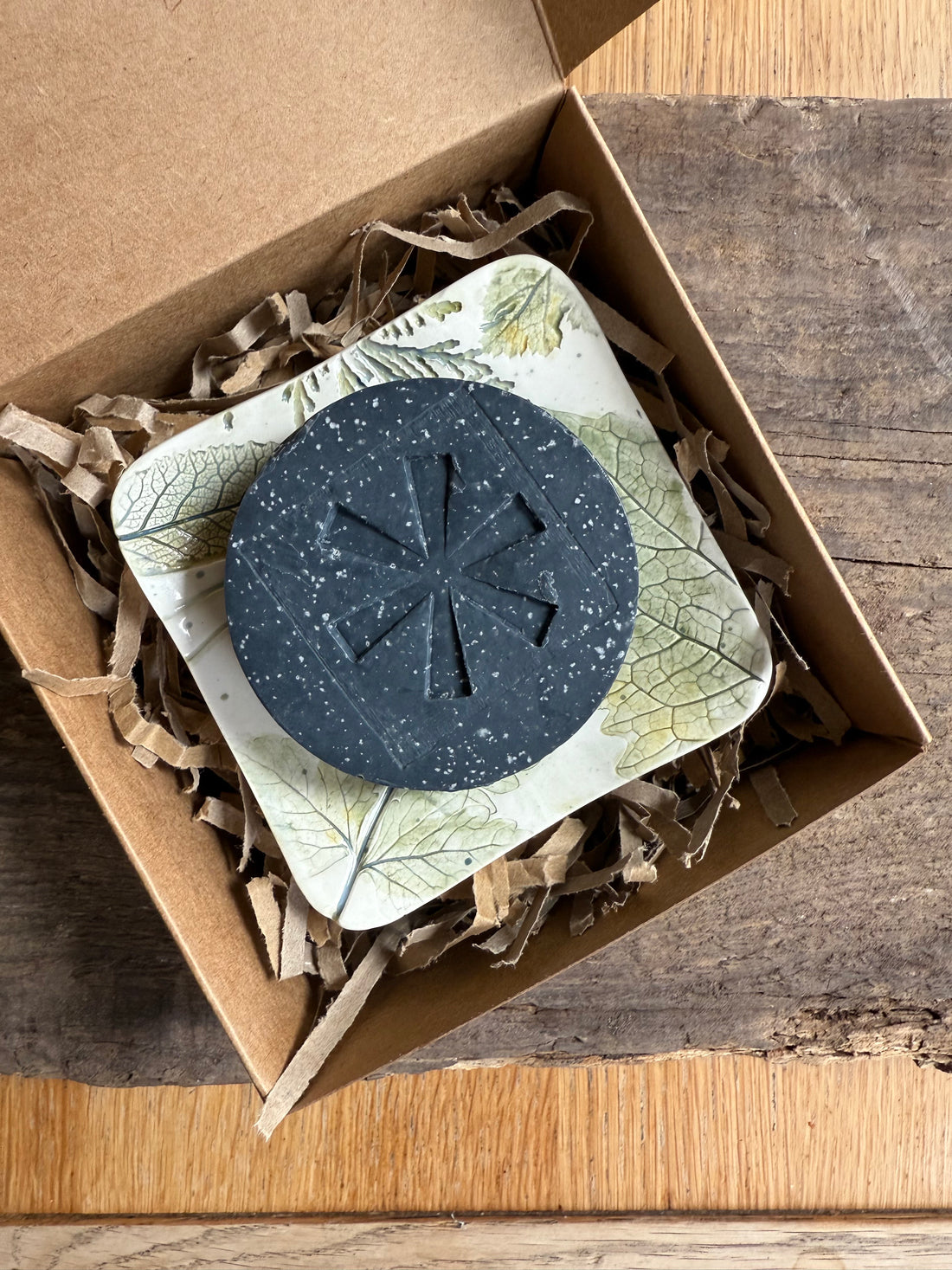 White Willow Art Ceramic Soap Dish & Facial Bar Gift Set